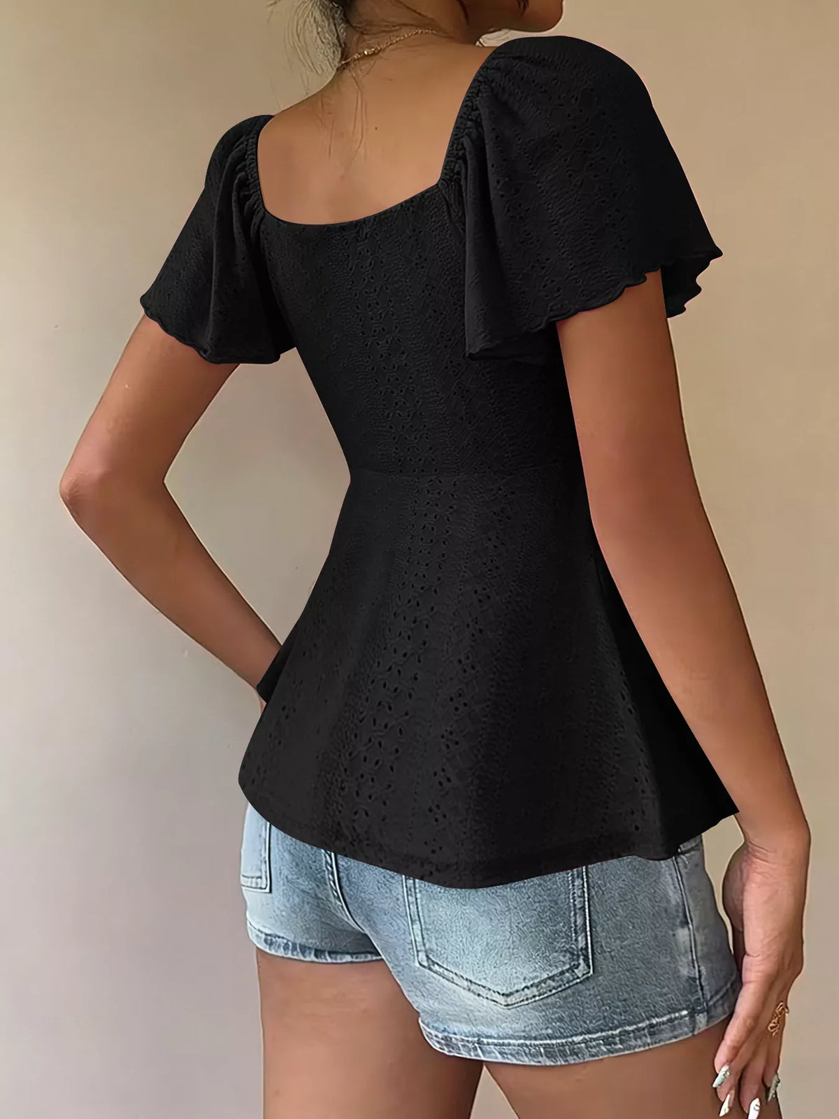 Sweetheart neck top in a deep rose red shade