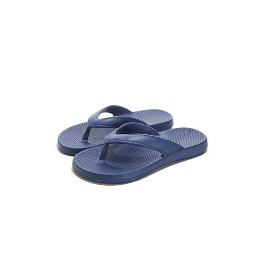 Toe Post Platform Slippers Navy - Fashorio