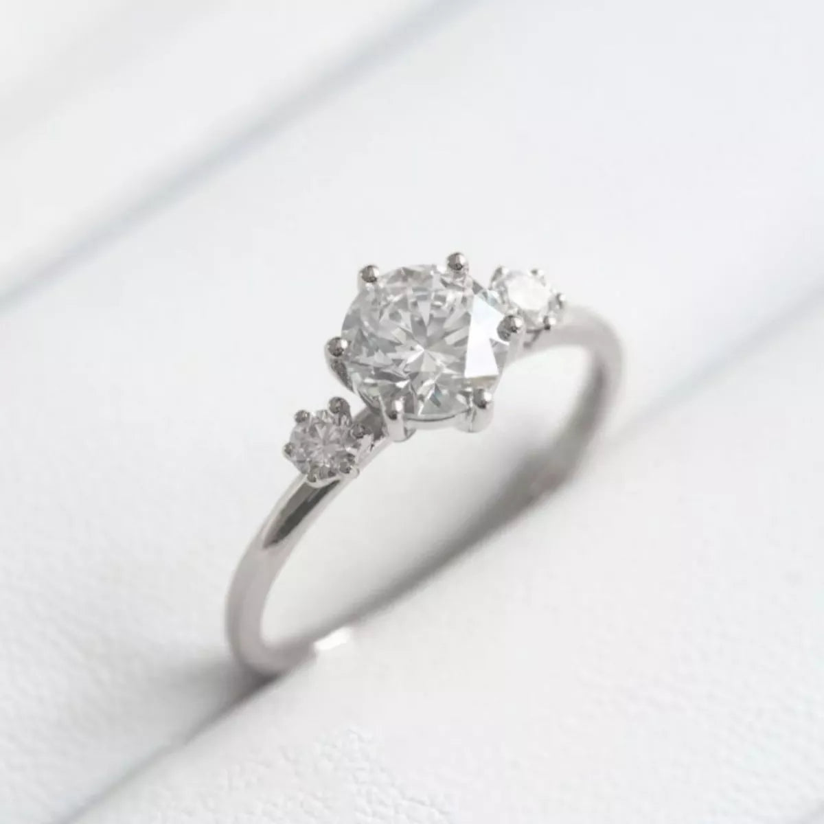 Sterling silver moissanite adjustable ring styled view