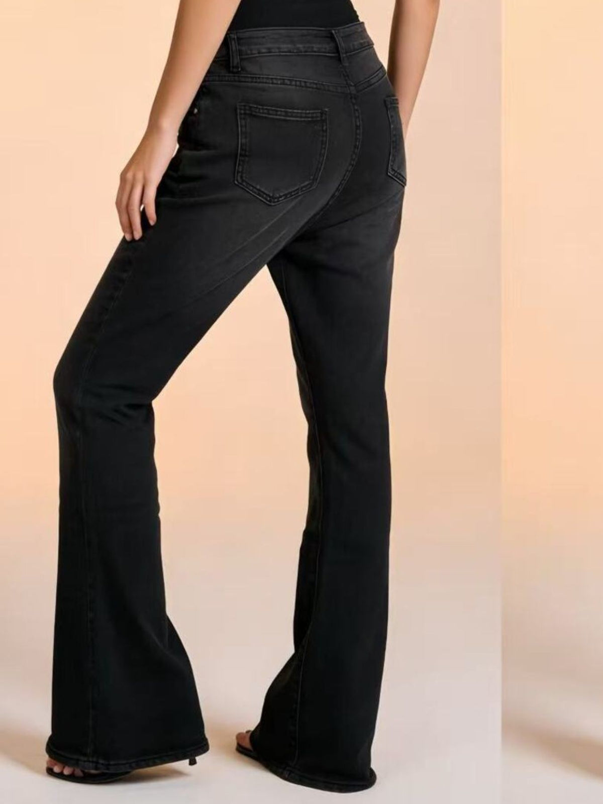 Flared leg hem detail vintage wash