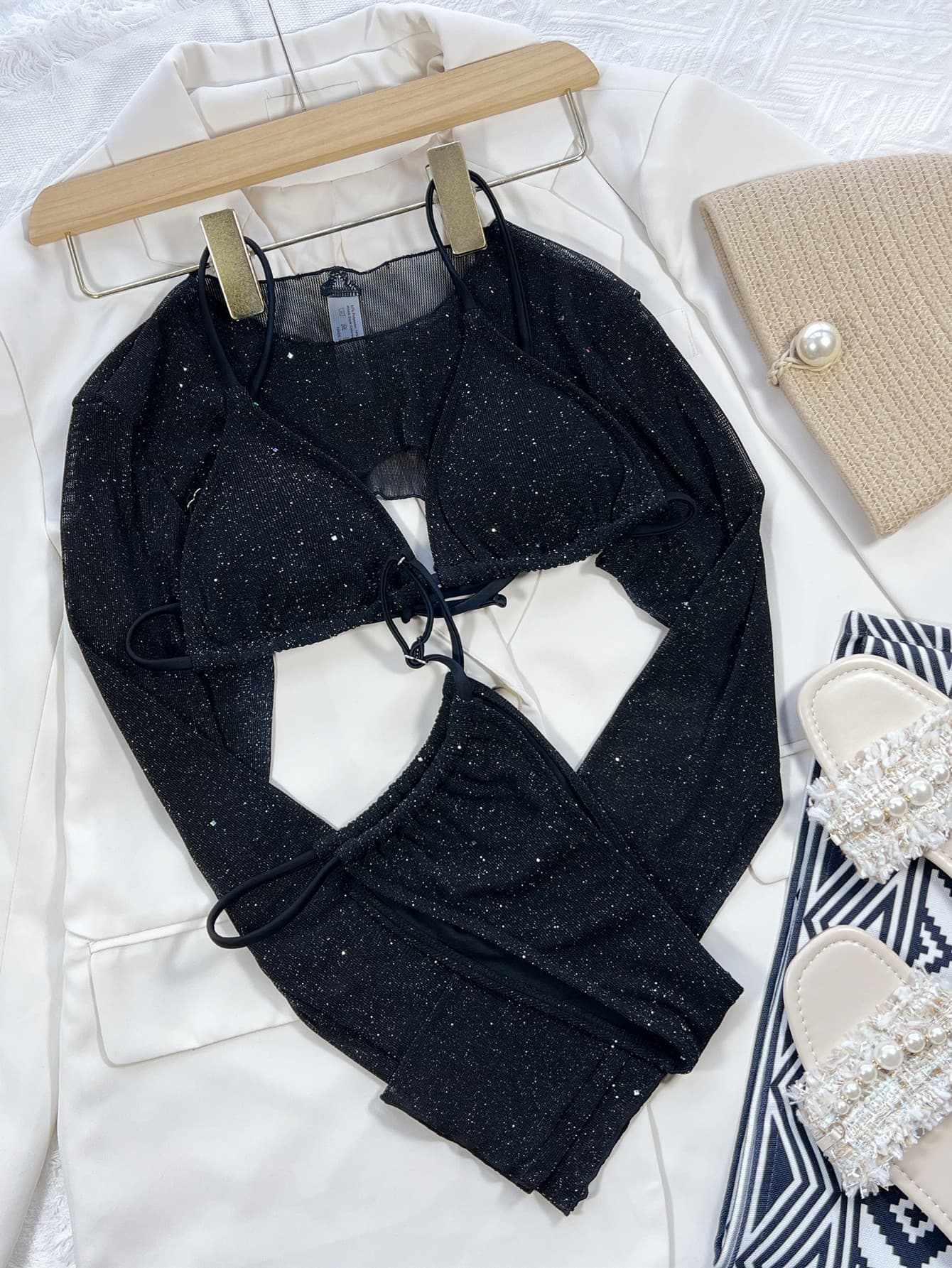 Glitter Three-Piece Swim Set - Fashorio