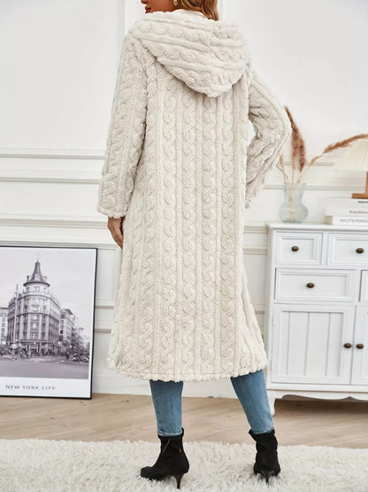 Sherpa Longline Hooded Coat - Fashorio