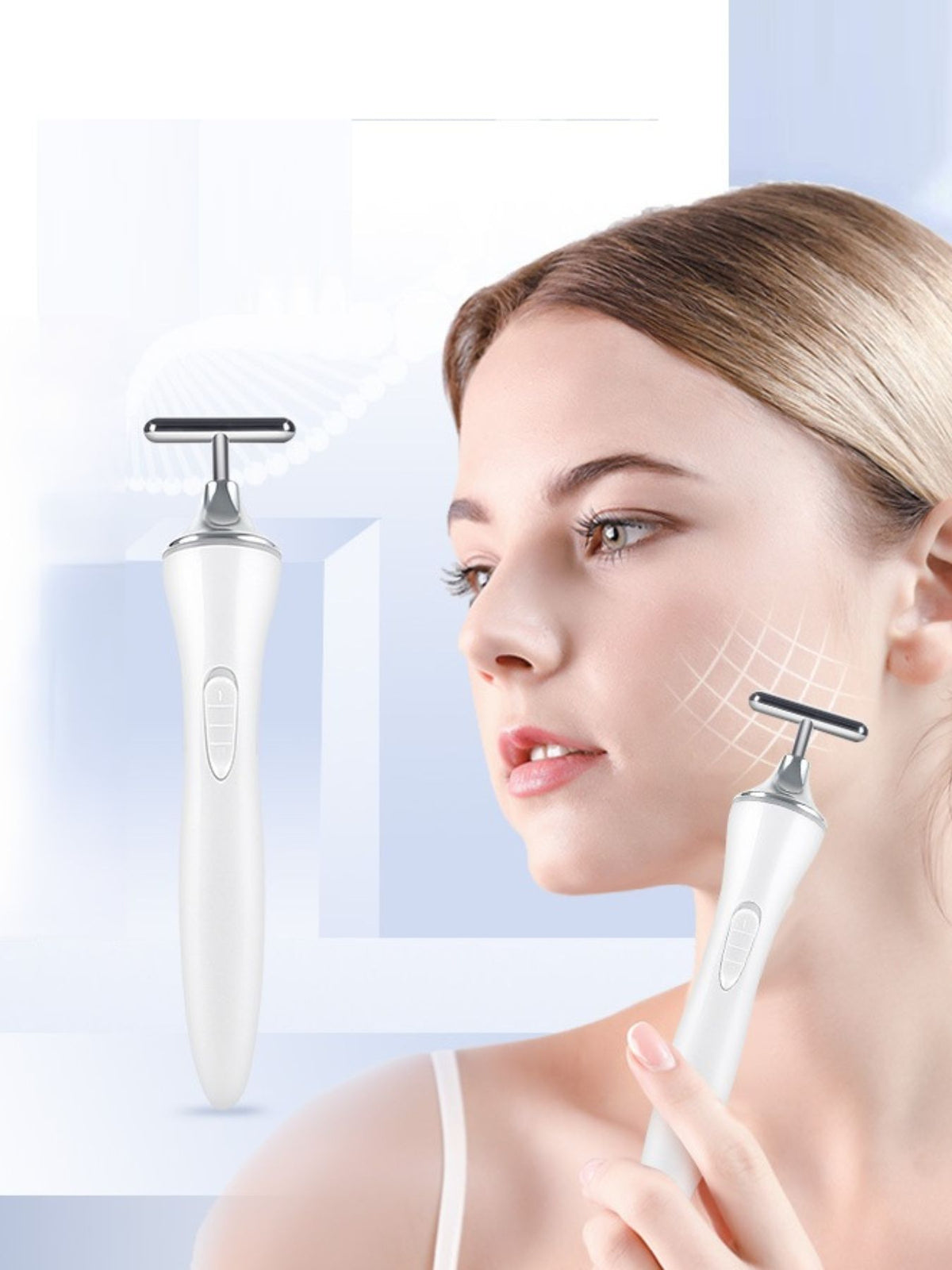 Facial massager rolling head close up