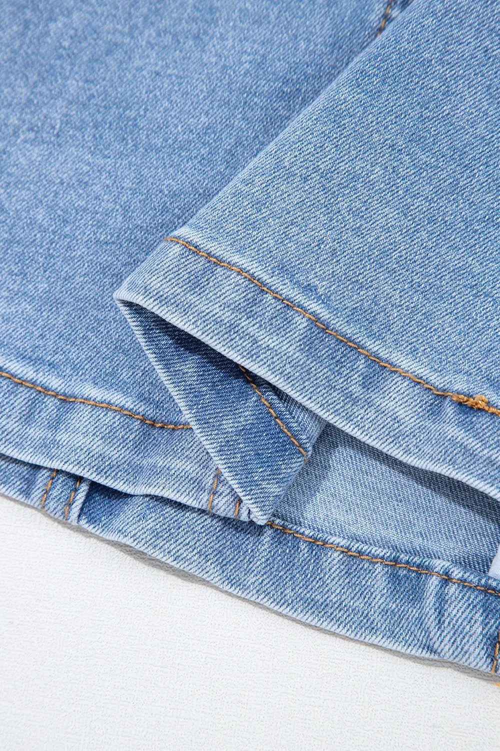 Square Neck Wide Strap Denim Dress - Fashorio