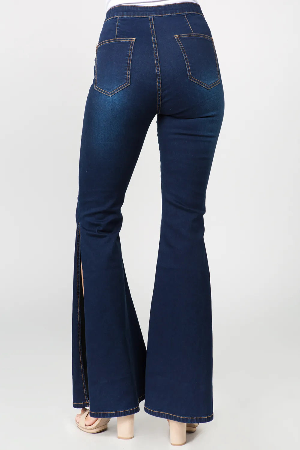 American Bazi Side Slit Flare Jeans - Fashorio