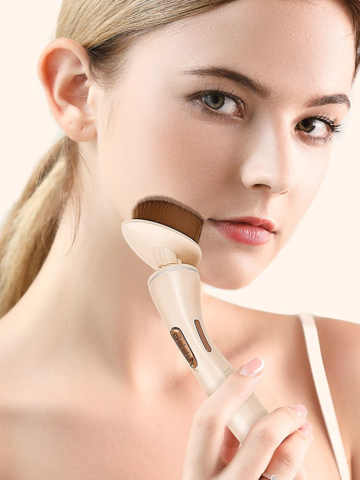 Close up of makeup brush head