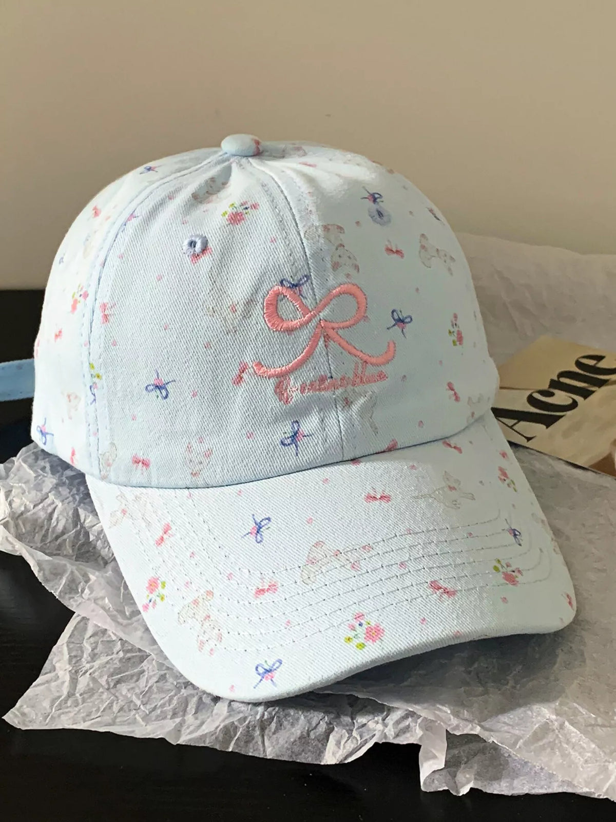 Back view of the cap showing the adjustable closure