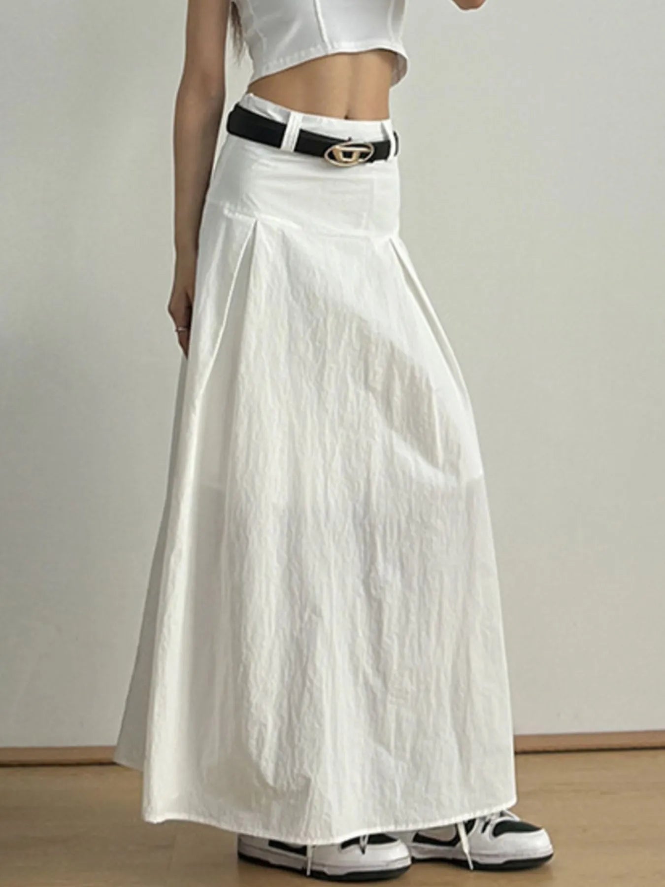 High Waist A-Line Maxi Skirt - Fashorio