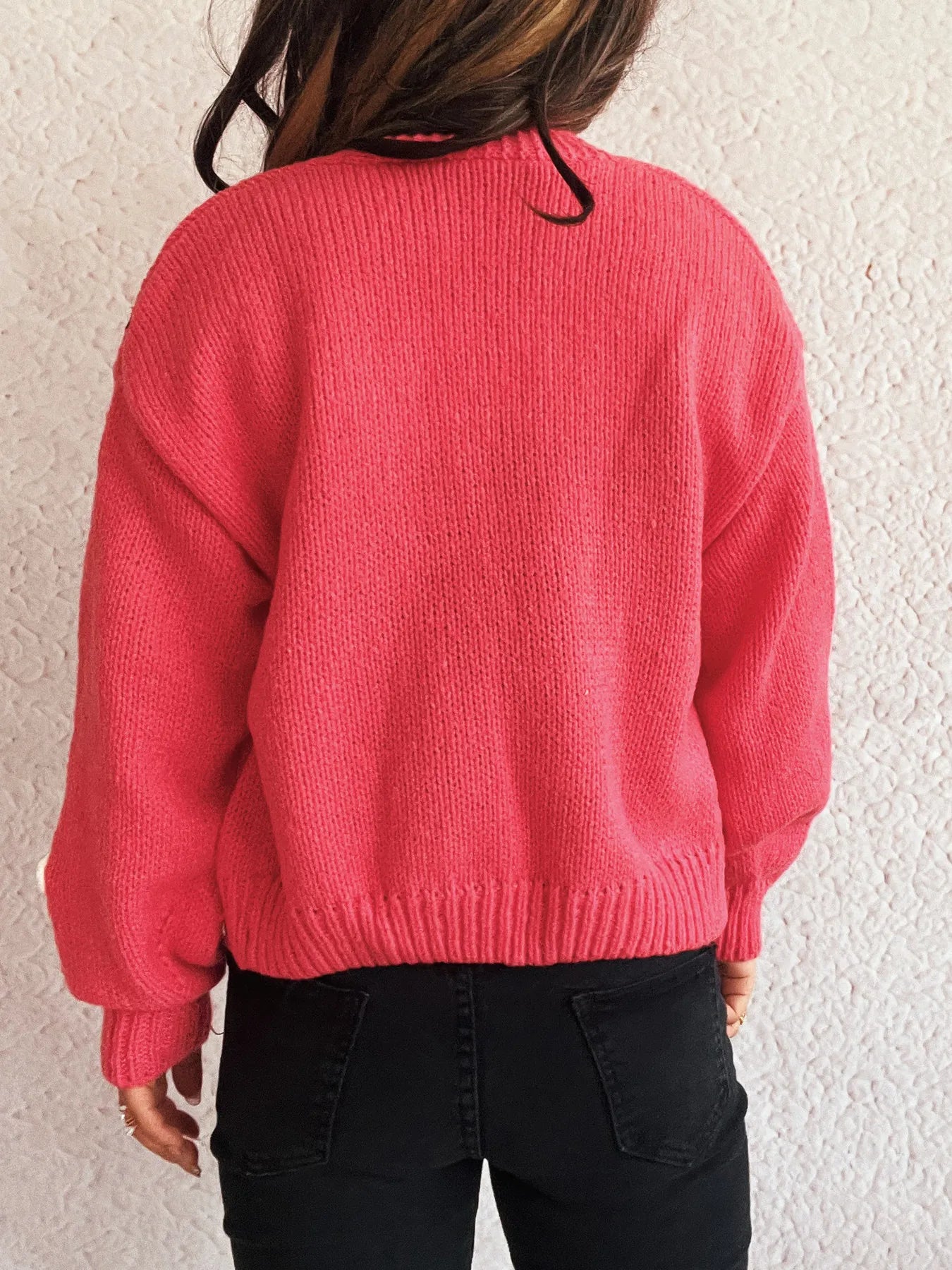 Flower Open Front Long Sleeve Cardigan - Fashorio