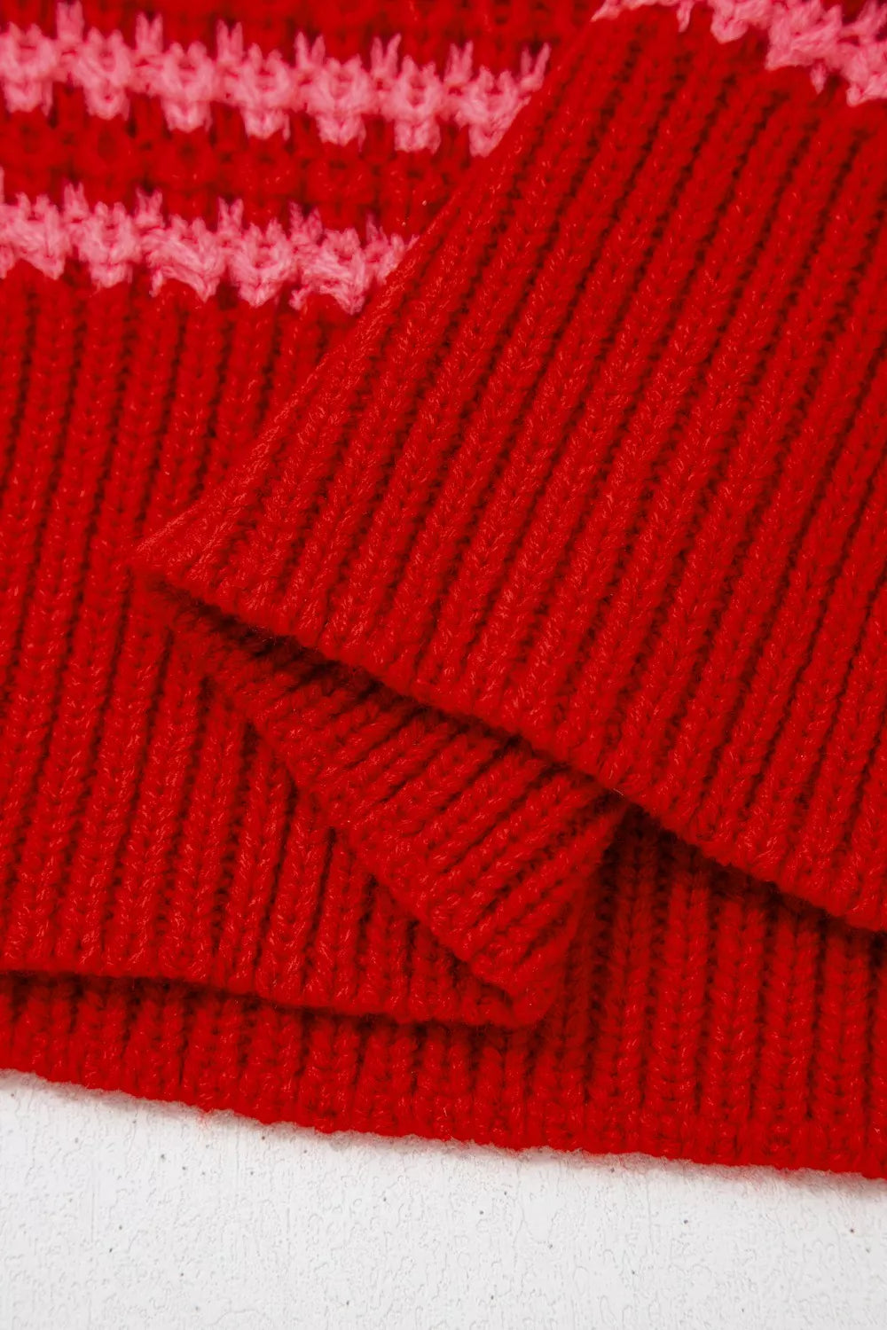 Wavy crochet eyelet sweater detail shot