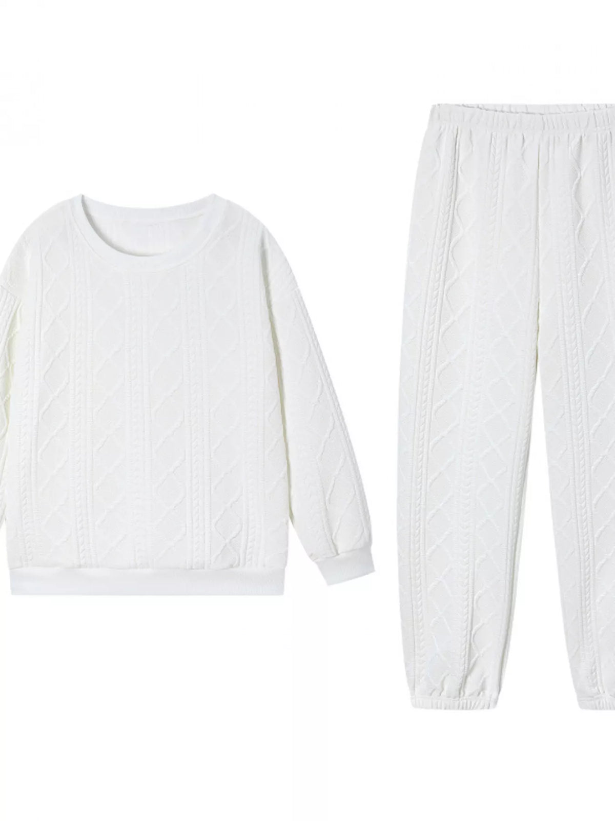 Textured pants set fabric detail