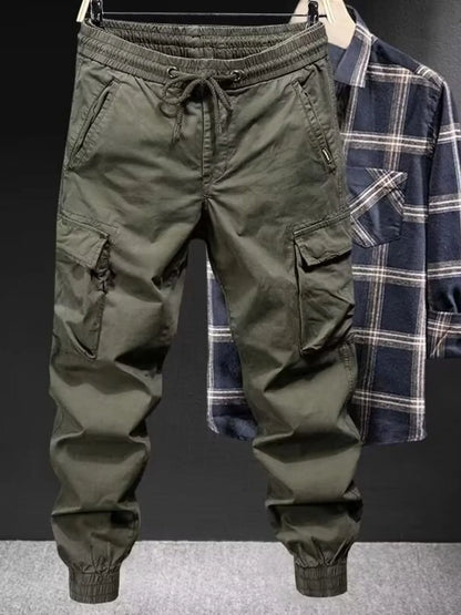 Men's Plus Size Drawstring Joggers with Pockets Green - Fashorio