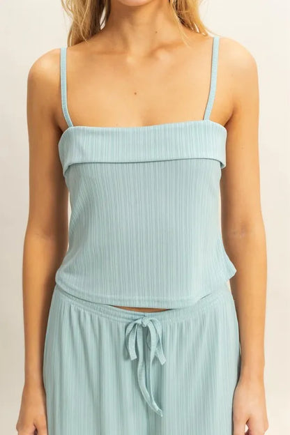 HYFVE Rib Knit Cami Top and Pants Set - Fashorio