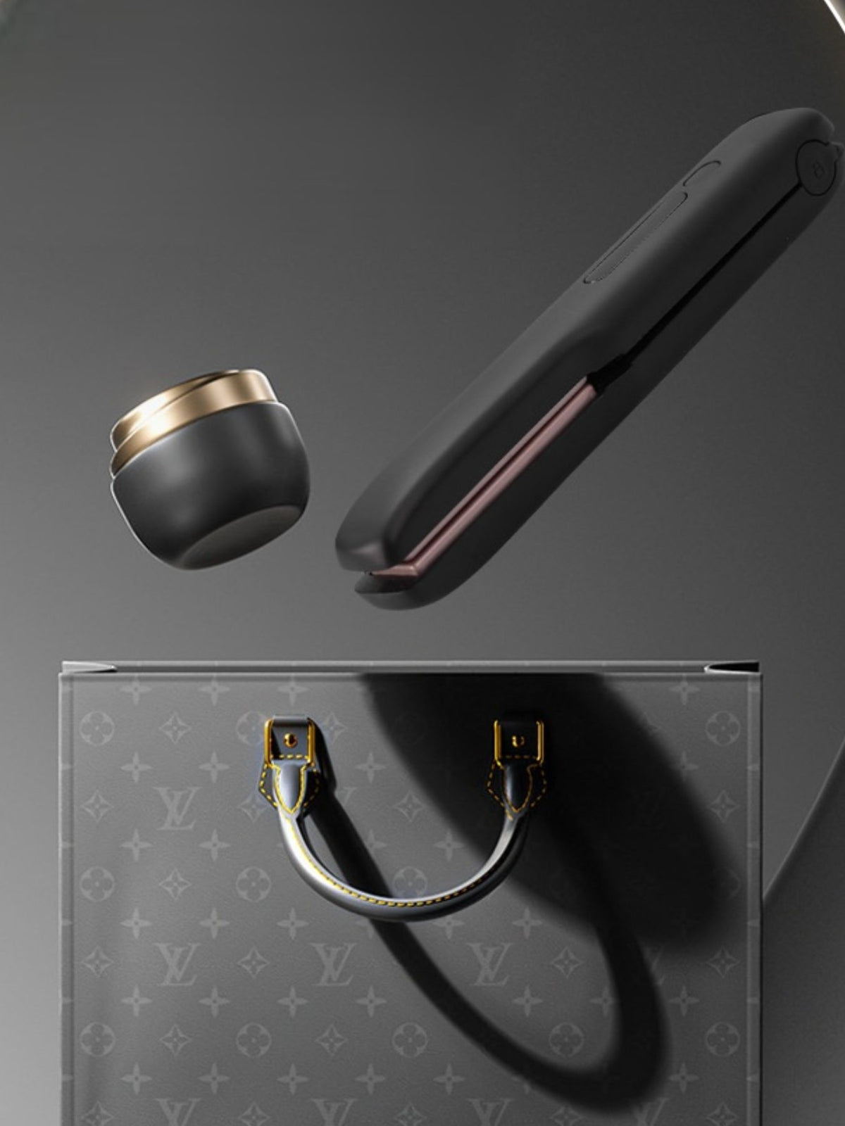 Pink cordless hair straightener