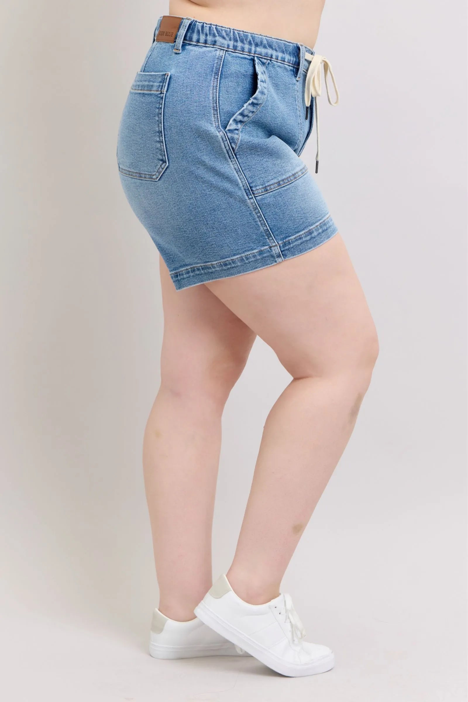 Judy Blue Plus Size High Waist Vintage Wash Denim Shorts - Fashorio