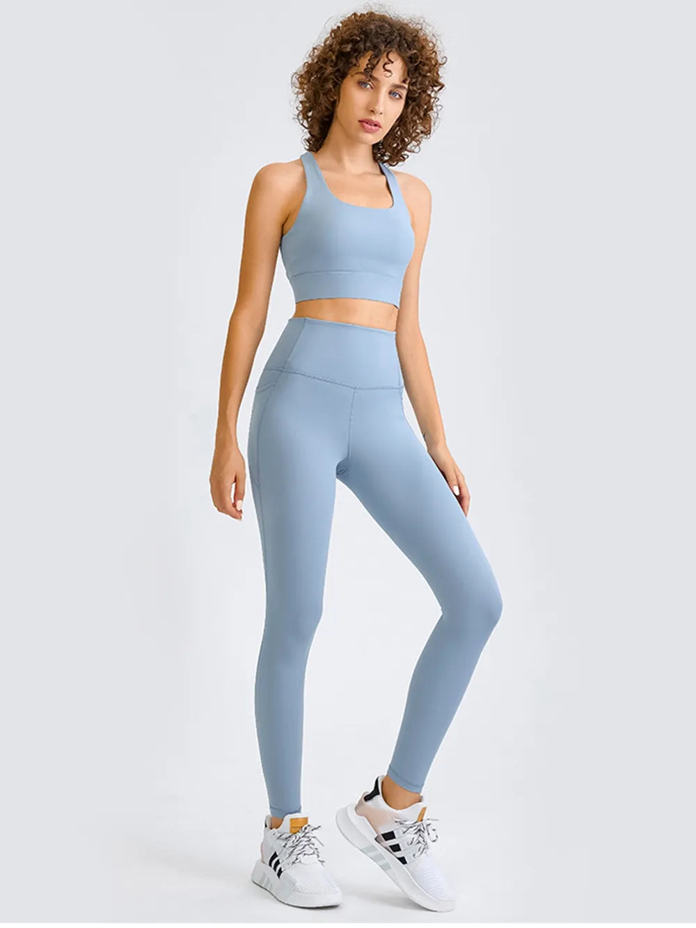 Square neck racerback cropped tank close up fabric detail