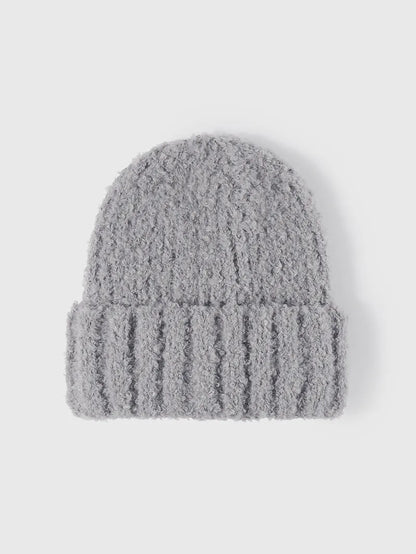 Thermal Teddy Knit Hat Gray One Size - Fashorio