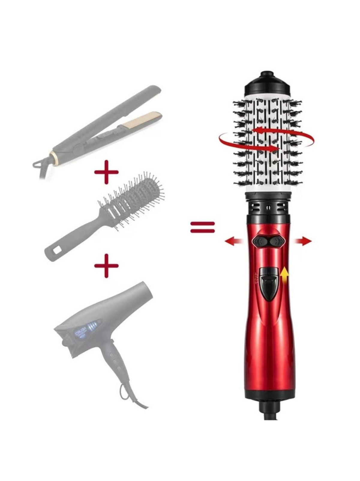 Deep red hair styler with cord