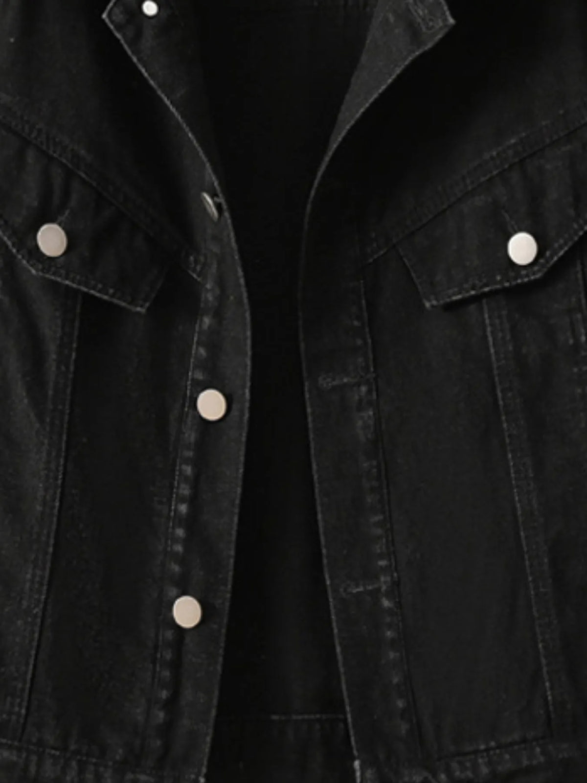 Button Up Denim Jacket in Khaki view 8