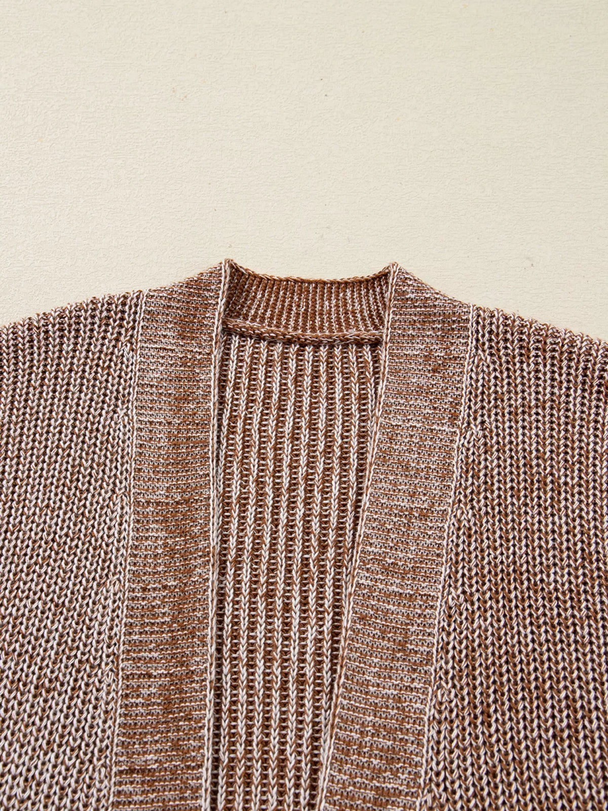 open front cardigan with pockets sleeve and cuff detail