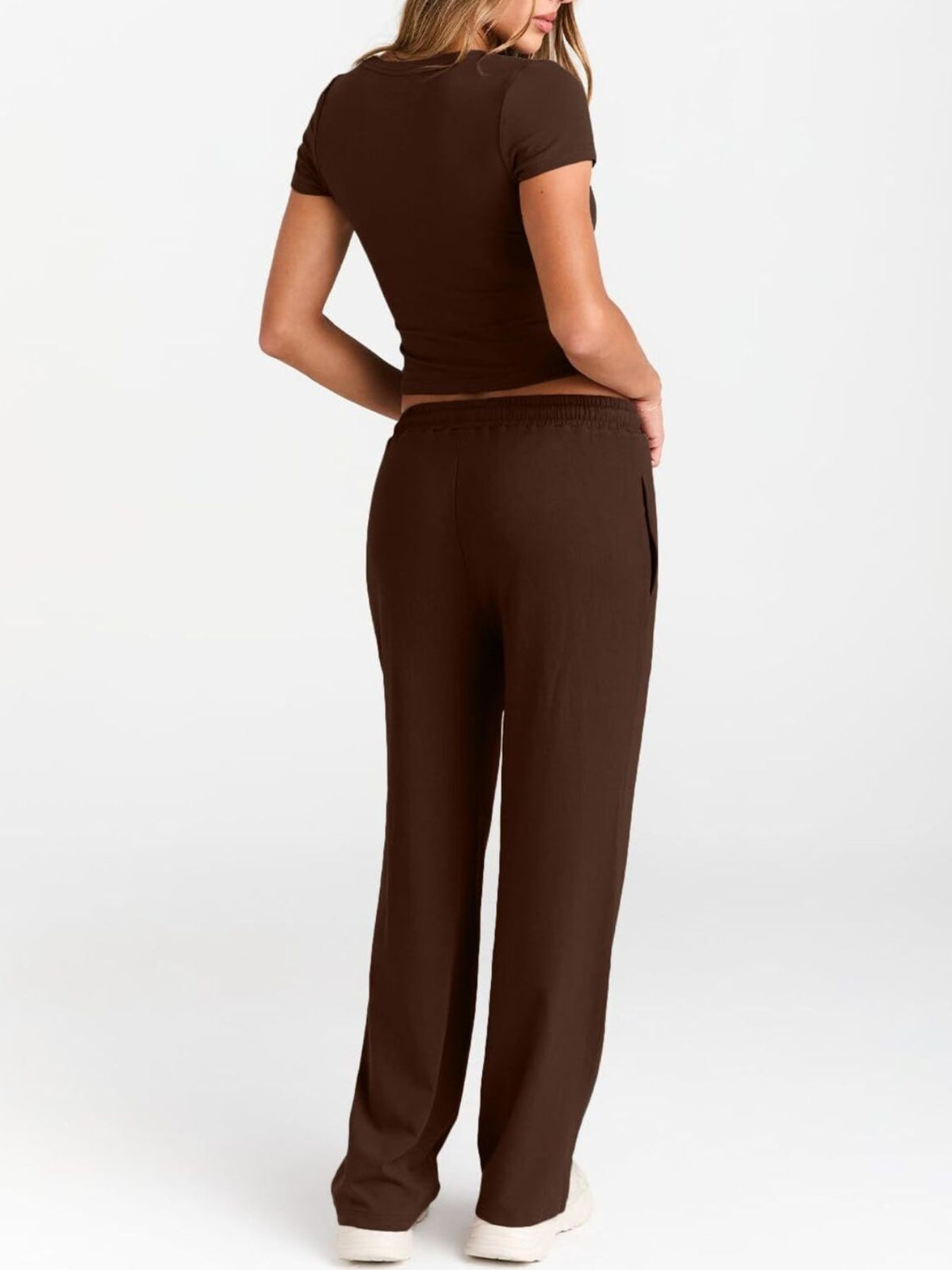 Short sleeve two piece set full length