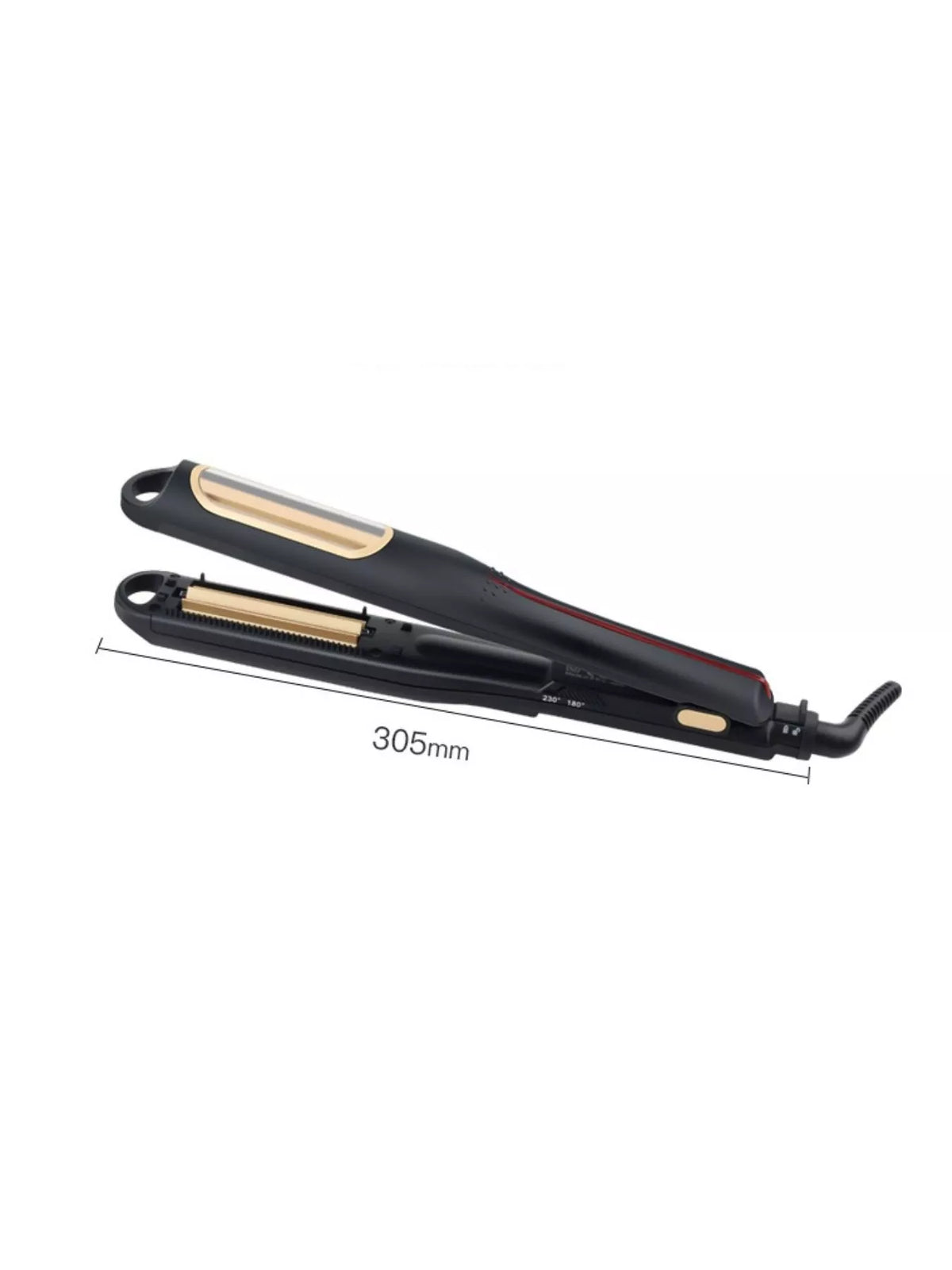Curling iron in black gold color