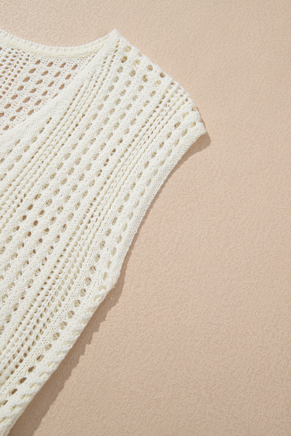 Beige crochet cover up dress full length style