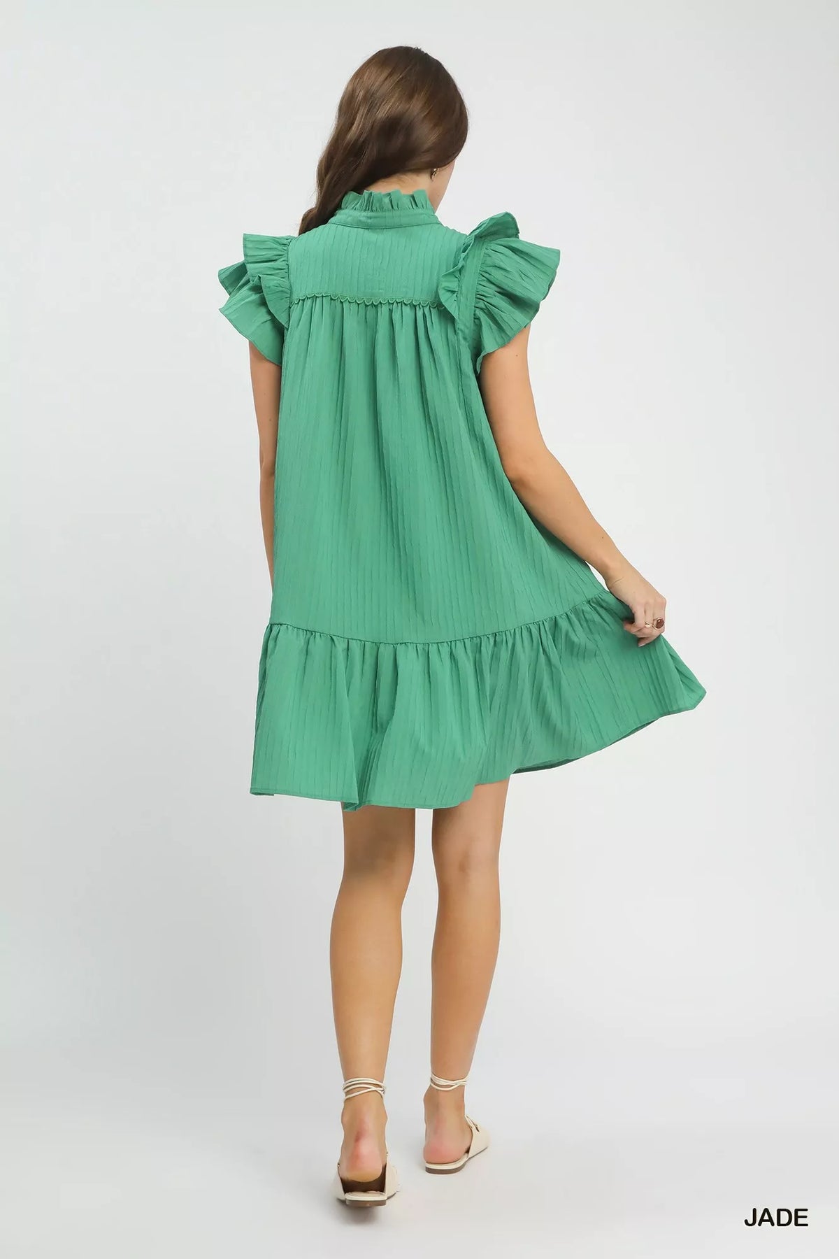 Flutter Sleeve Tiered Dress side view