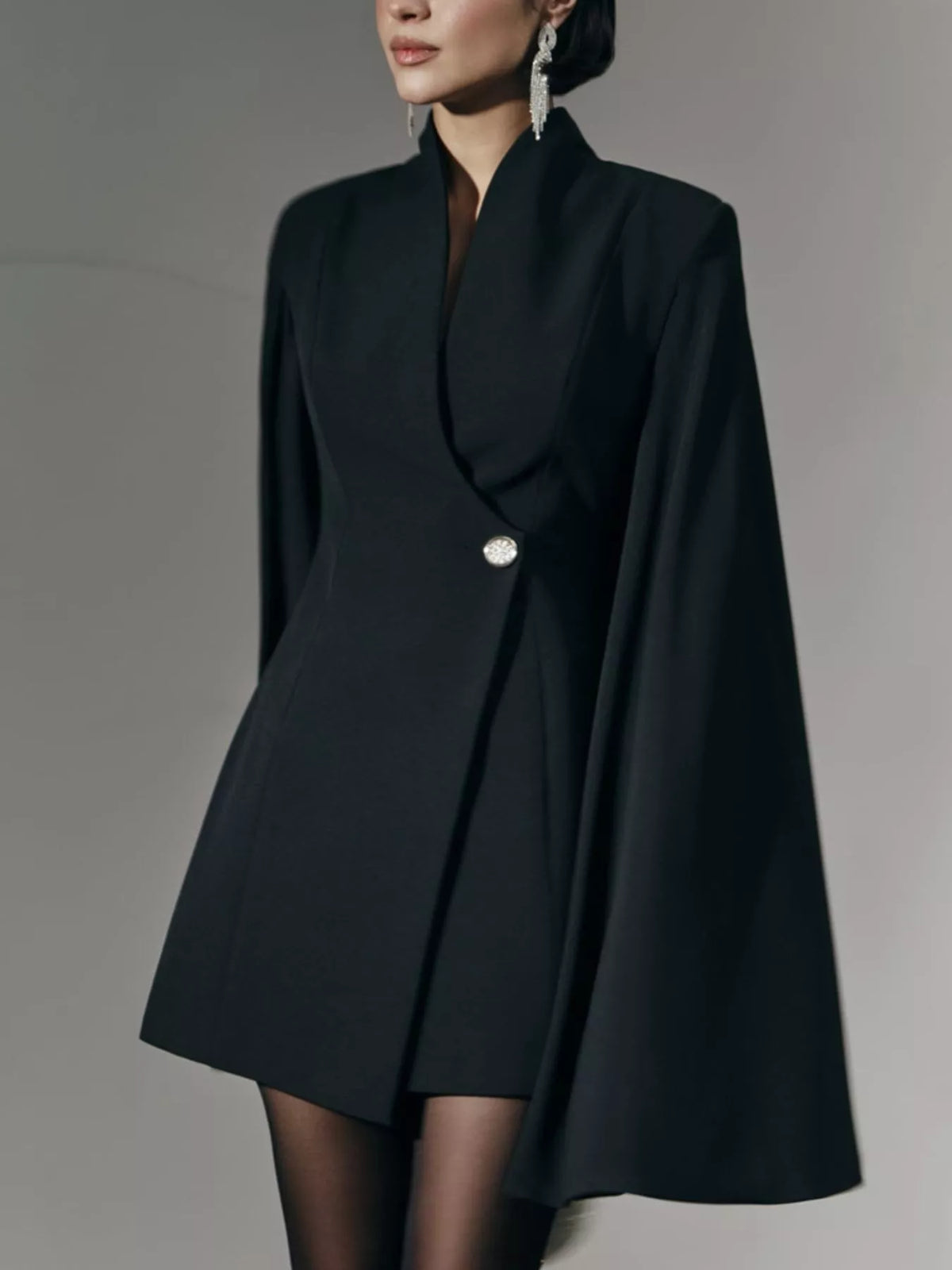 one button mini blazer dress side view