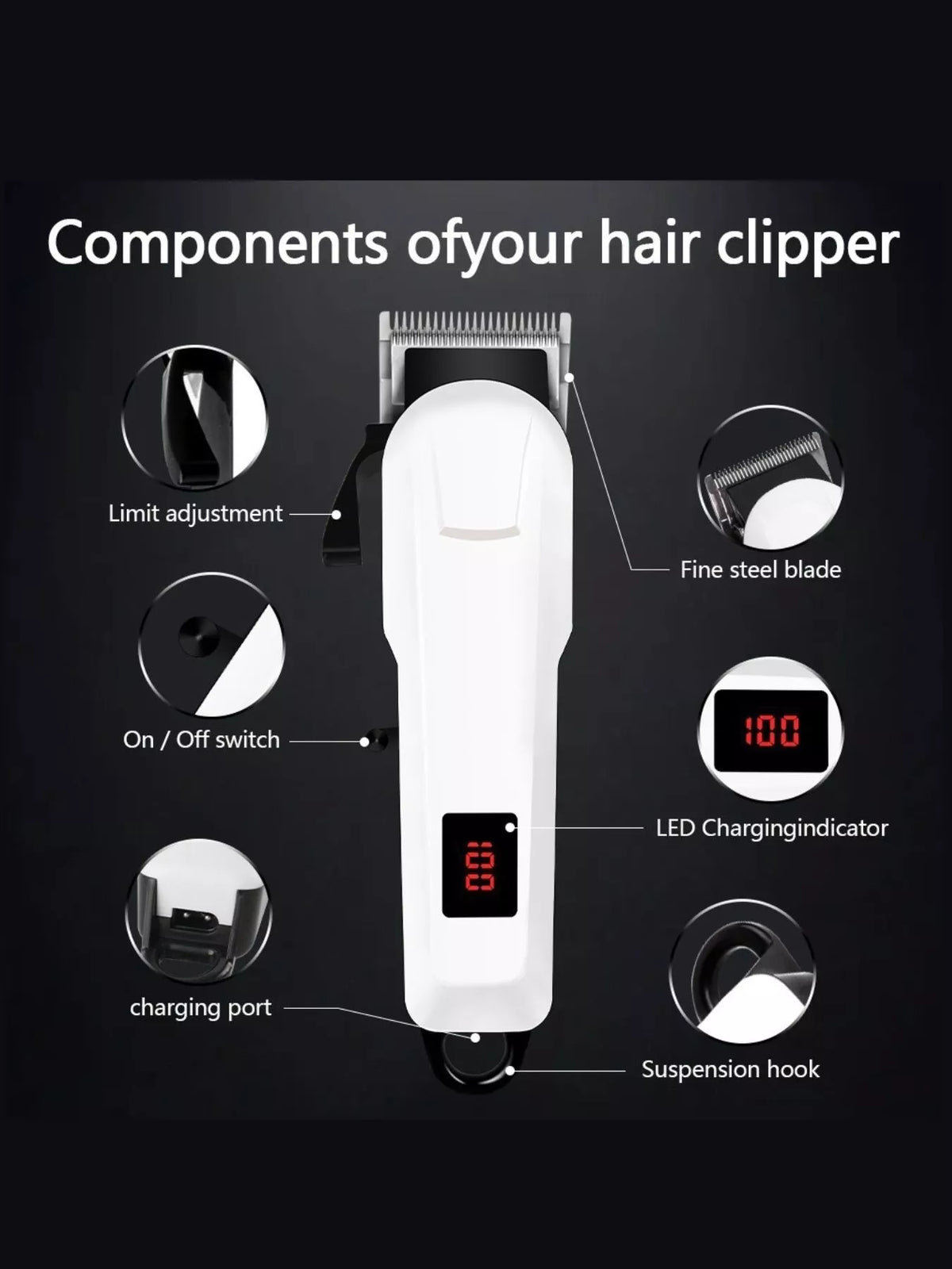 Hair clipper five piece set