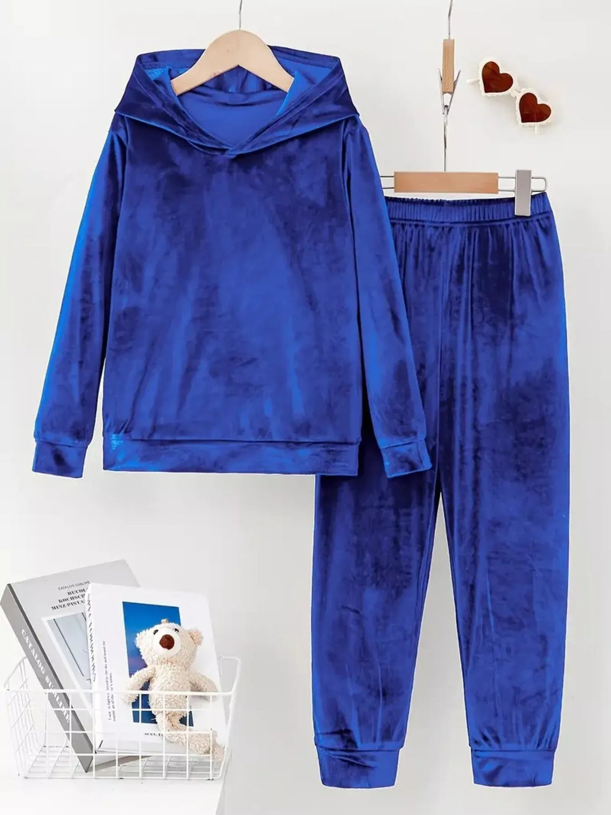 Cozy velvet set styled loungewear look