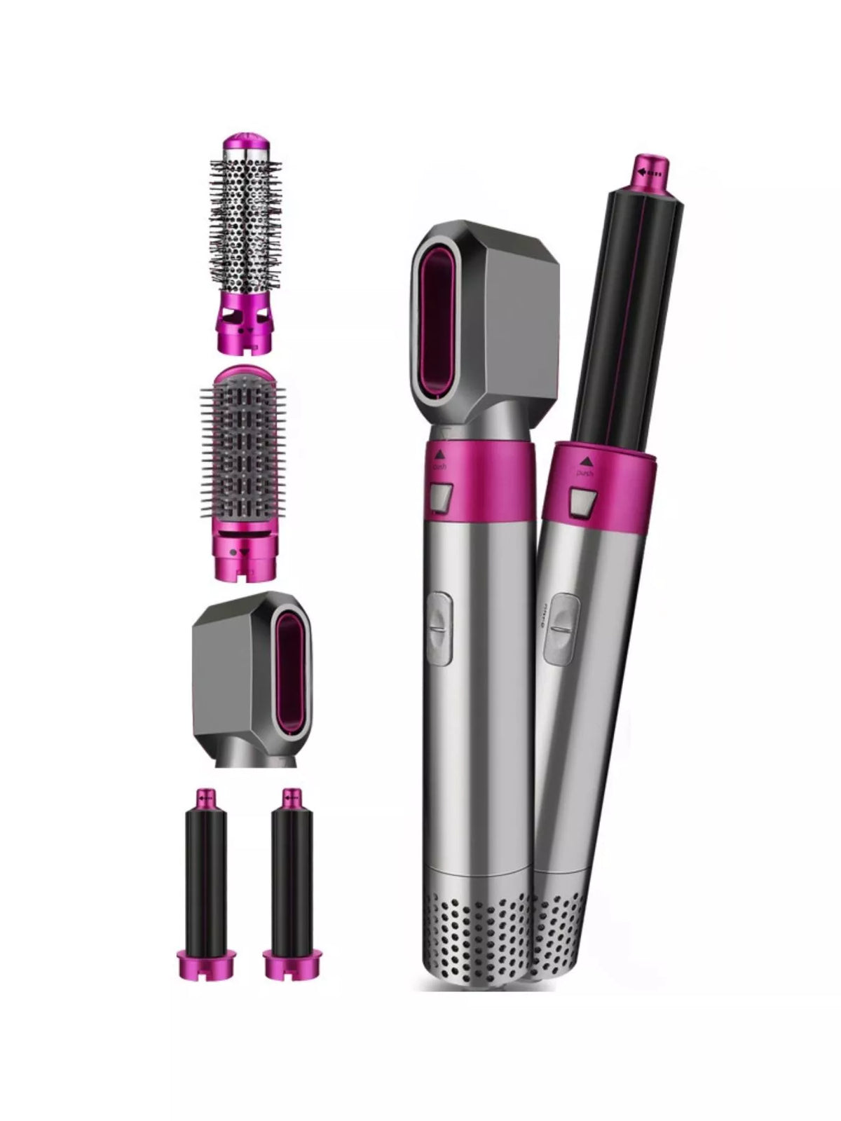 Adjustable temperature curling iron set full view