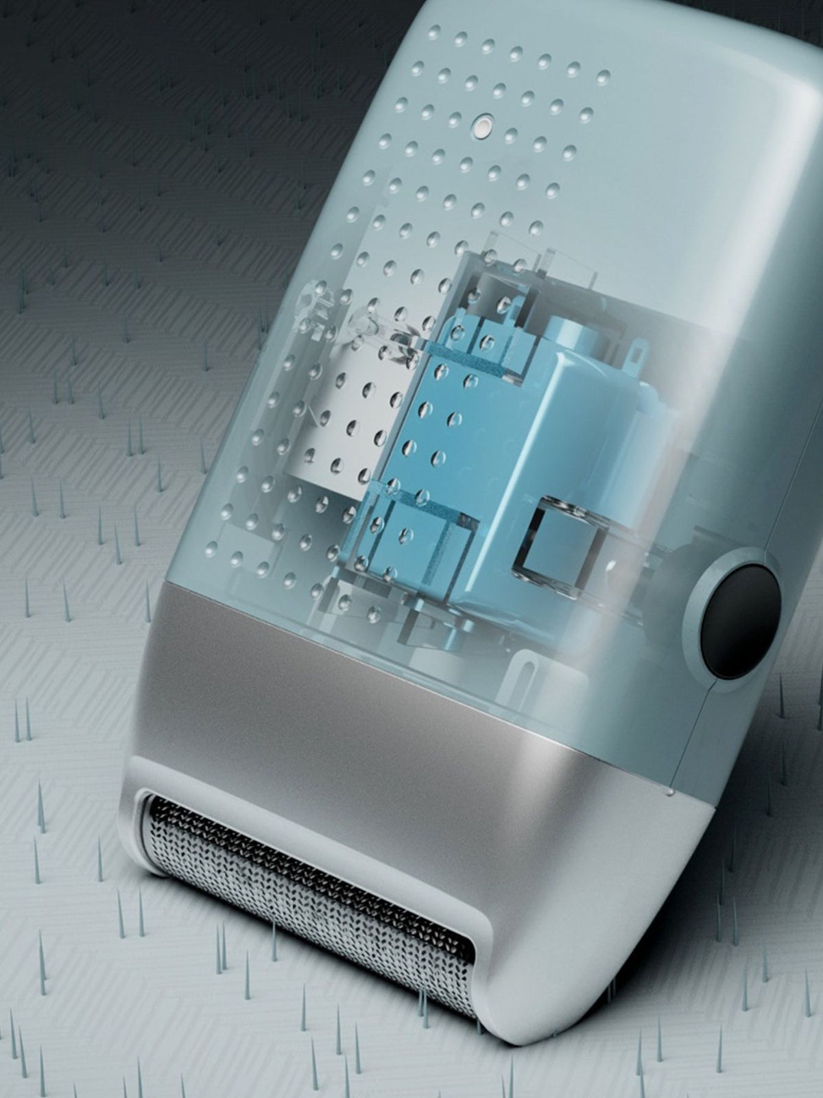 Electric shaver side profile view