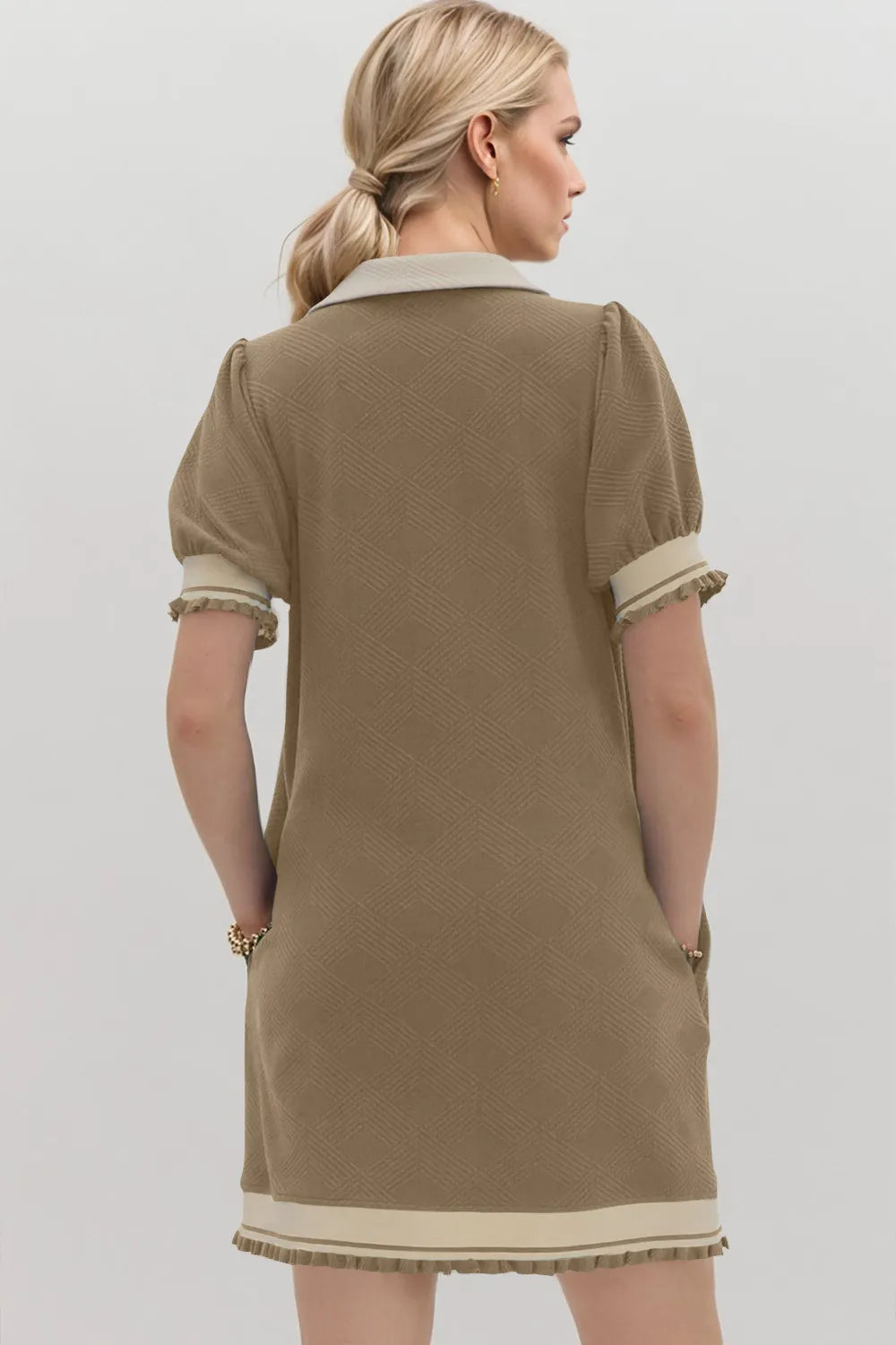 Sporty collared mini dress styling