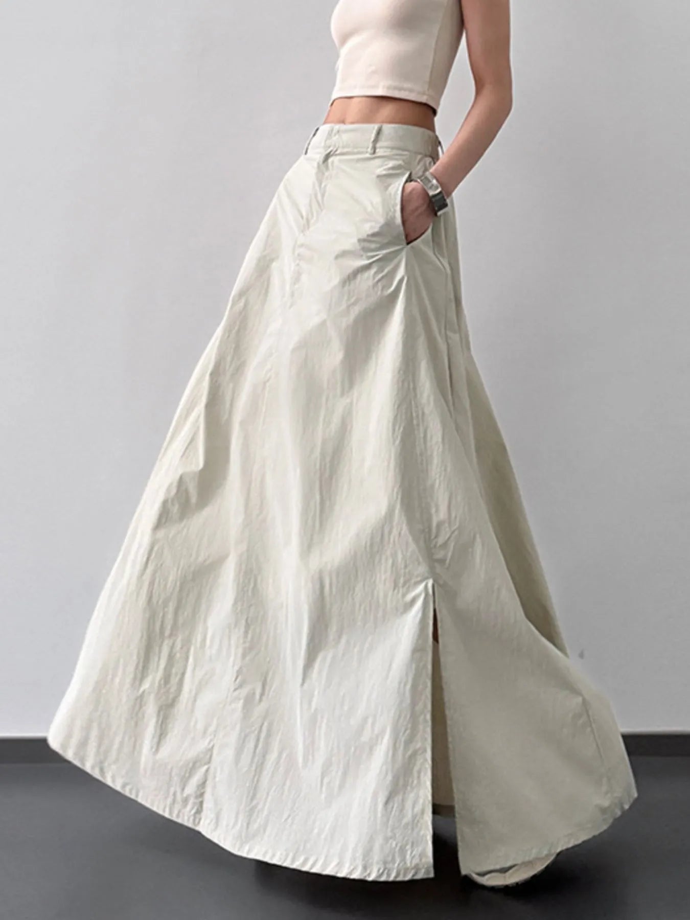 High Waist Slit Maxi Skirt - Fashorio