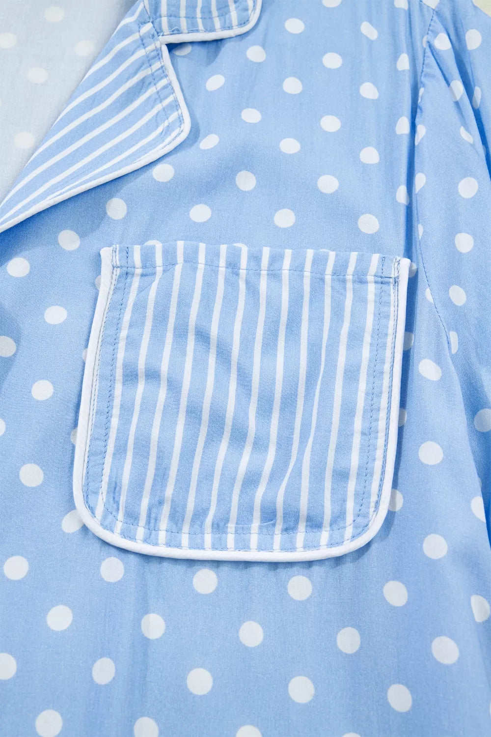Dotted print sleepwear set back view
