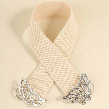 Butterfly Alloy Buckle Elastic Belt - Fashorio