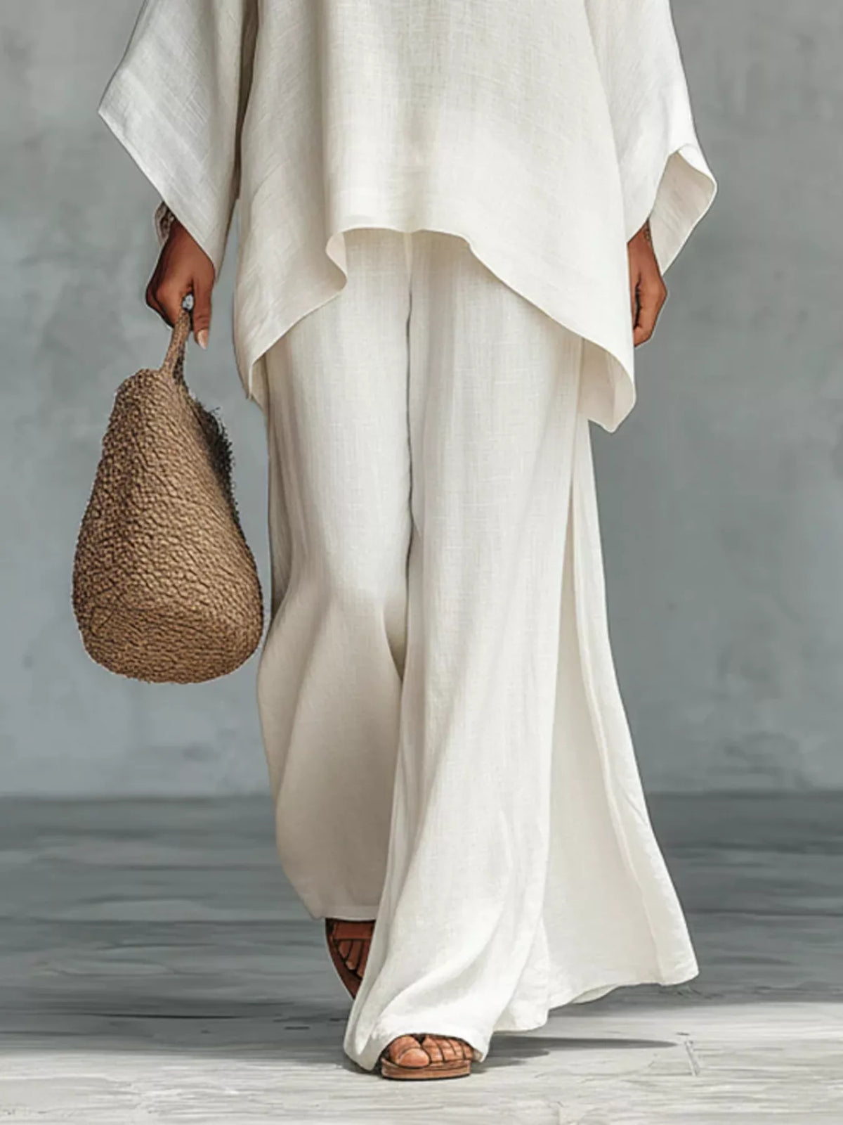 Long sleeve top and pants set back view