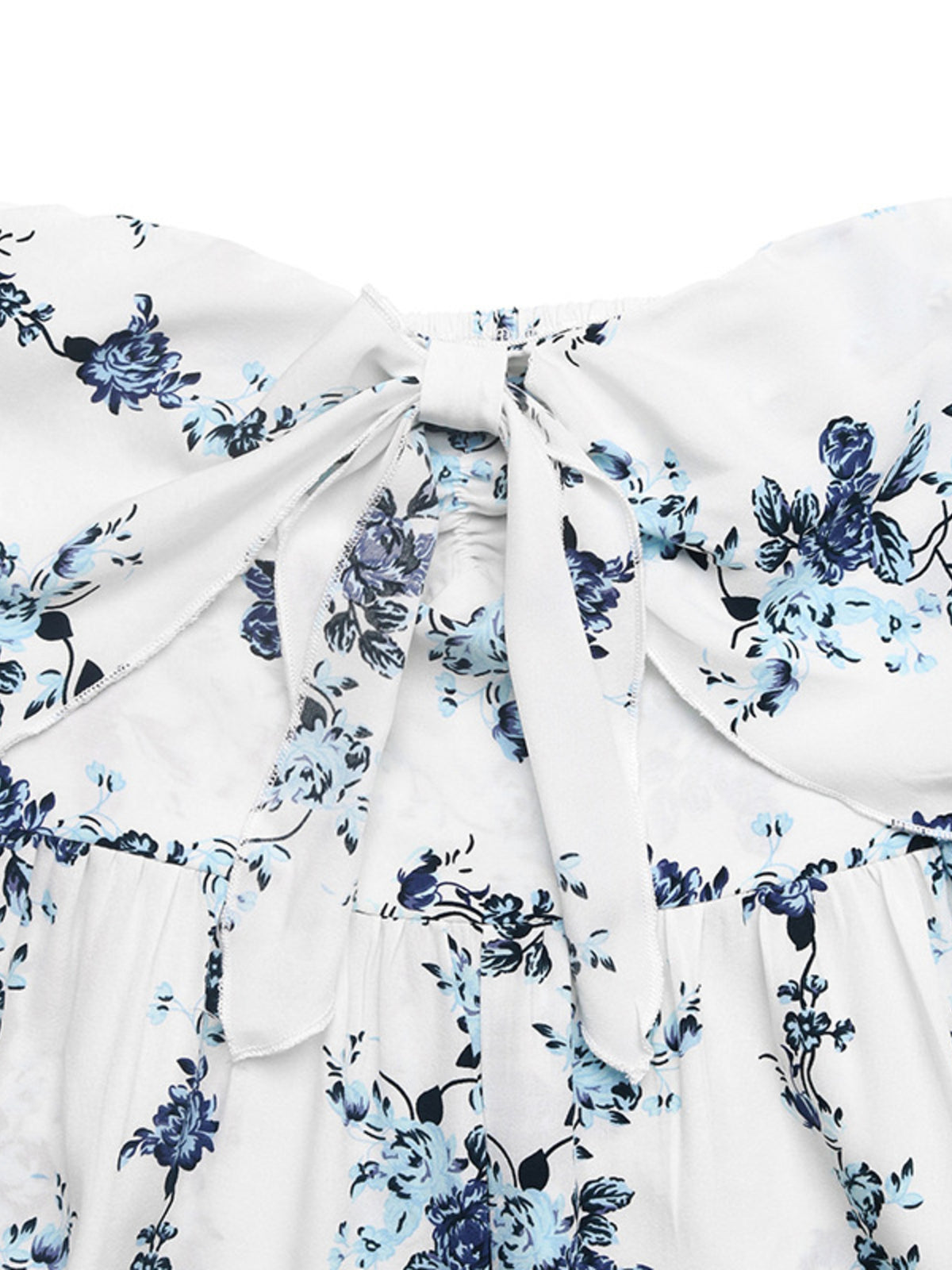 Close up of the strapless neckline