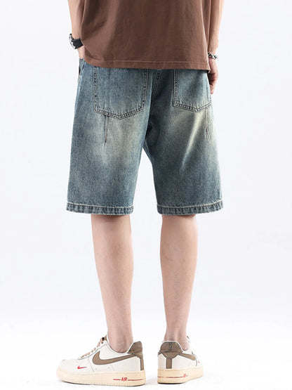 Men's Wide Leg Denim Shorts - Fashorio