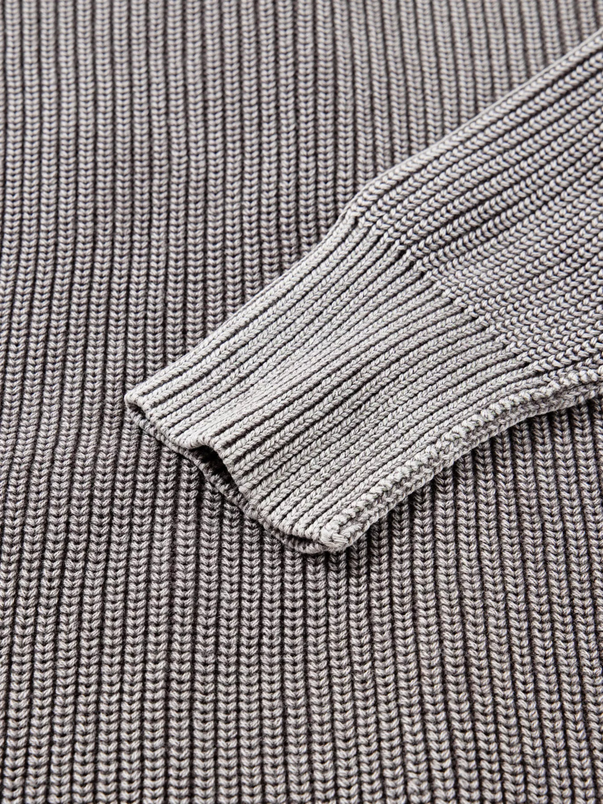 Mineral wash patchwork open cardigan in dark gray fabric detail