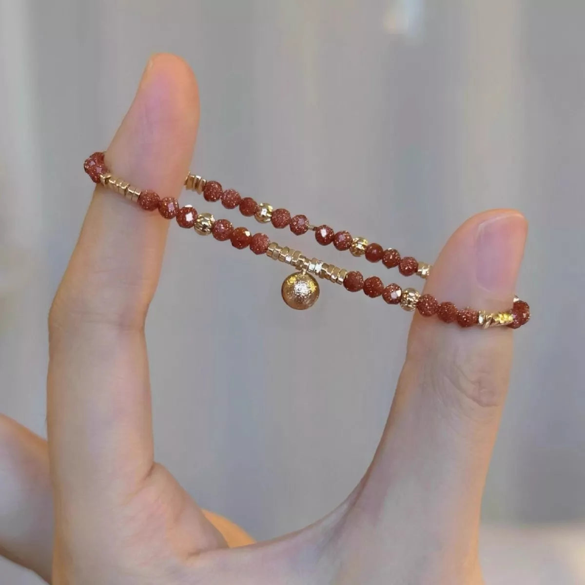 Detail of the rust toned beads