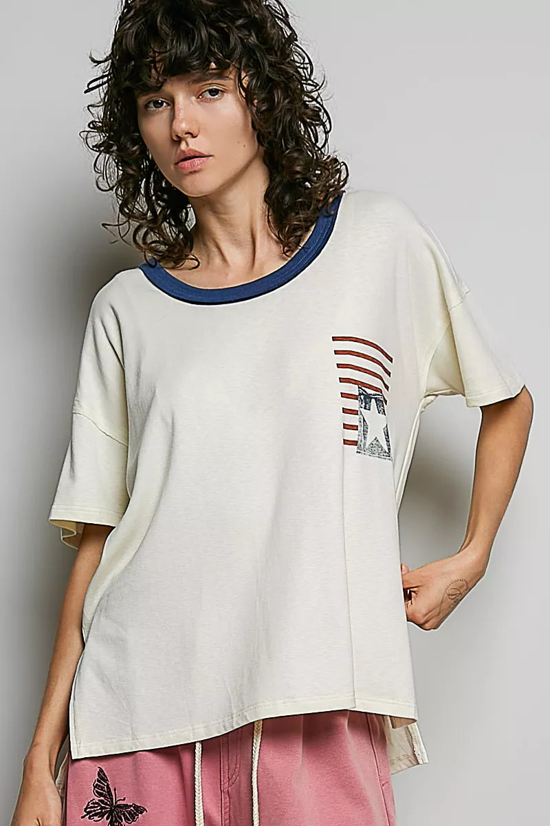 American flag tee back view