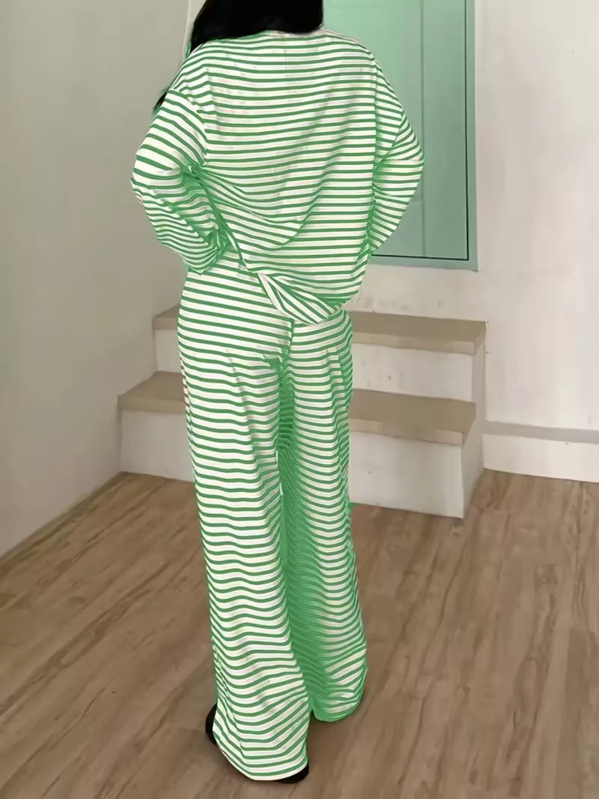 Coordinated striped set look