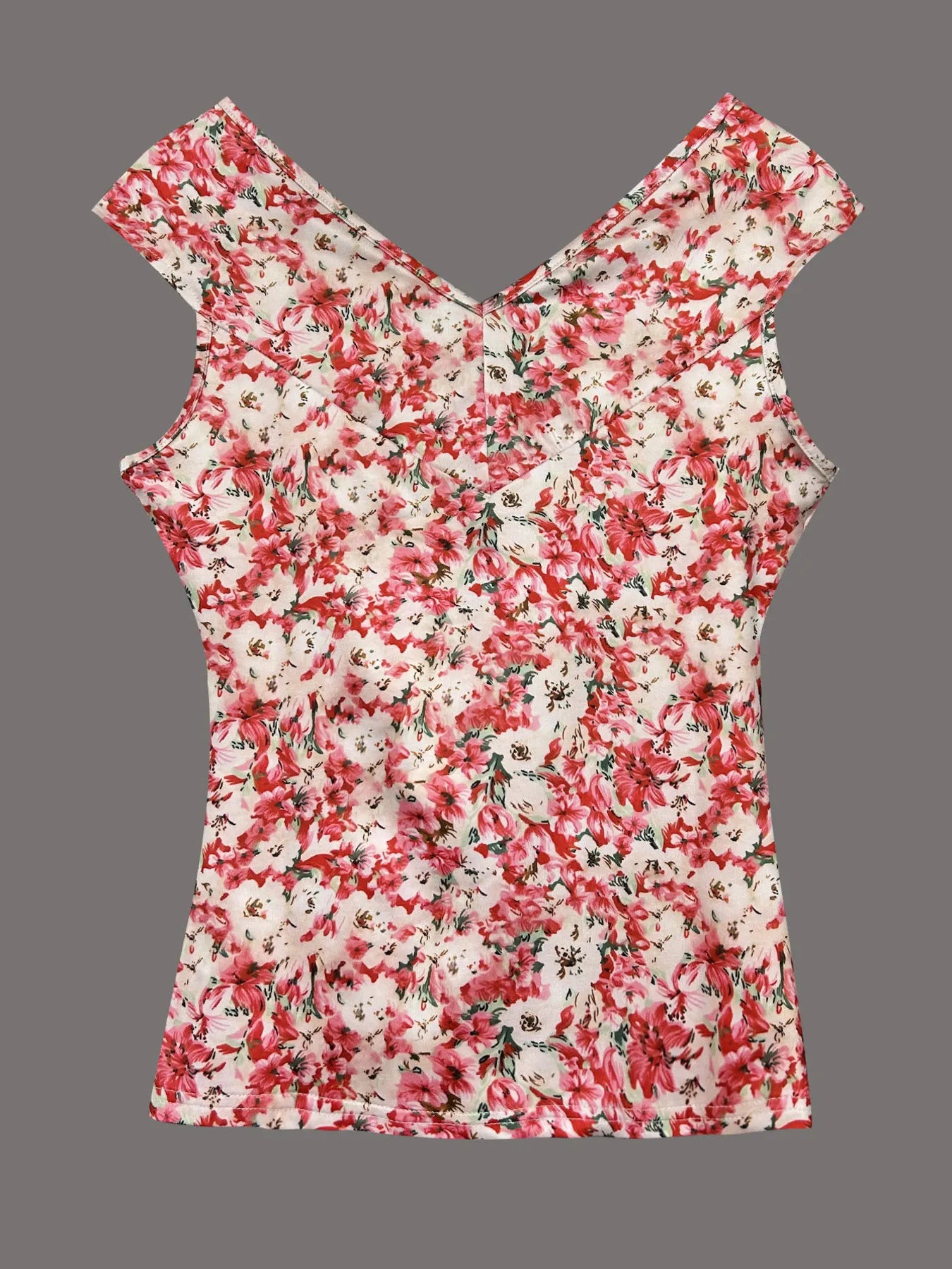Twisted Front Floral Print Sleeveless Top - Fashorio