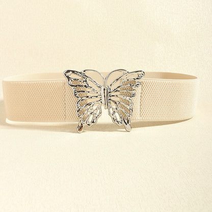 Butterfly Alloy Buckle Elastic Belt - Fashorio