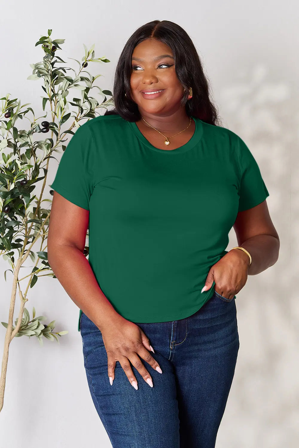 Round Neck Short Sleeve T-Shirt Plus Size, view 26