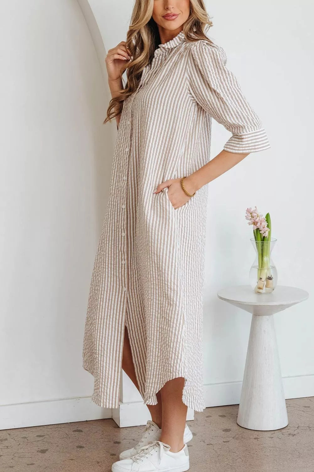 Long shirt dress back view
