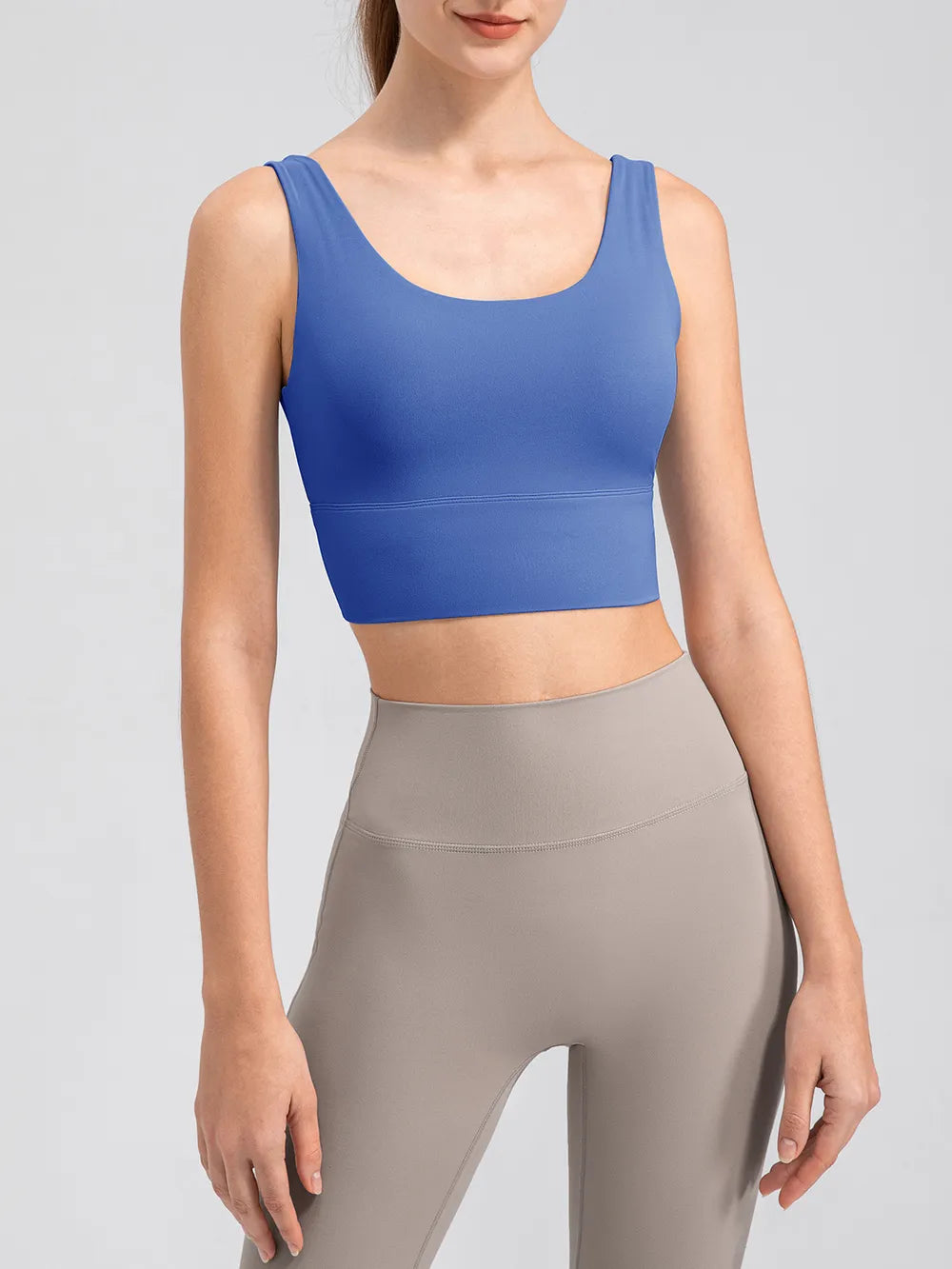 Scoop Neck Wide Strap Active Tank - Fashorio