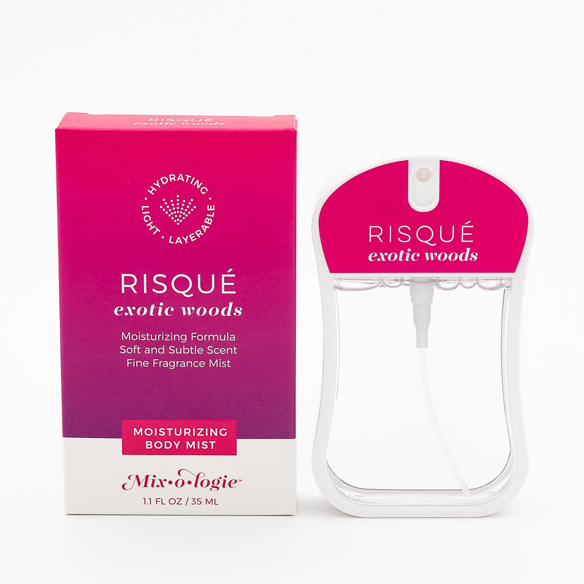 Risque moisturizing body mist spray bottle